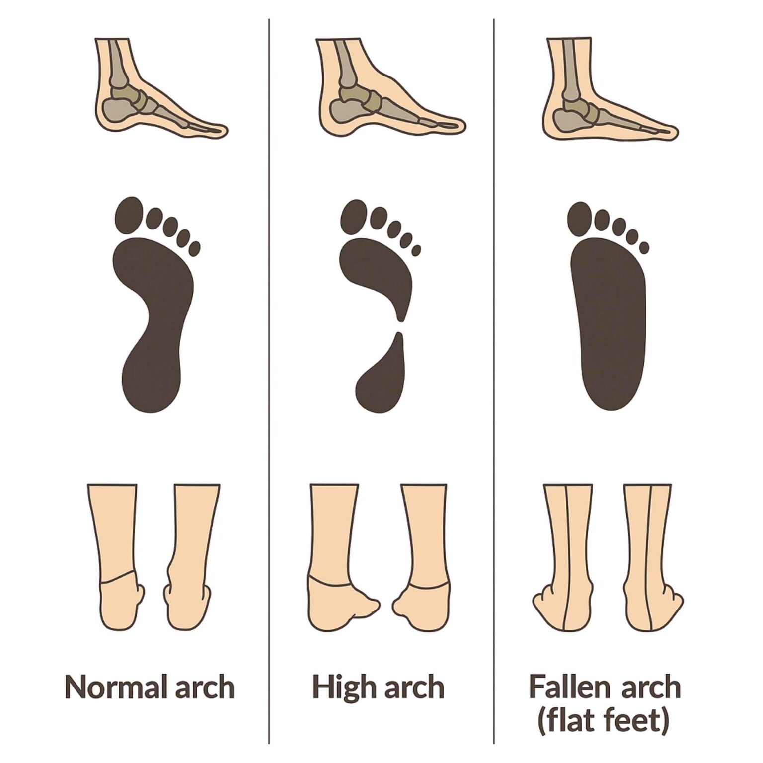 Understanding the Difference: Normal Arch, High Arch & Fallen Arch